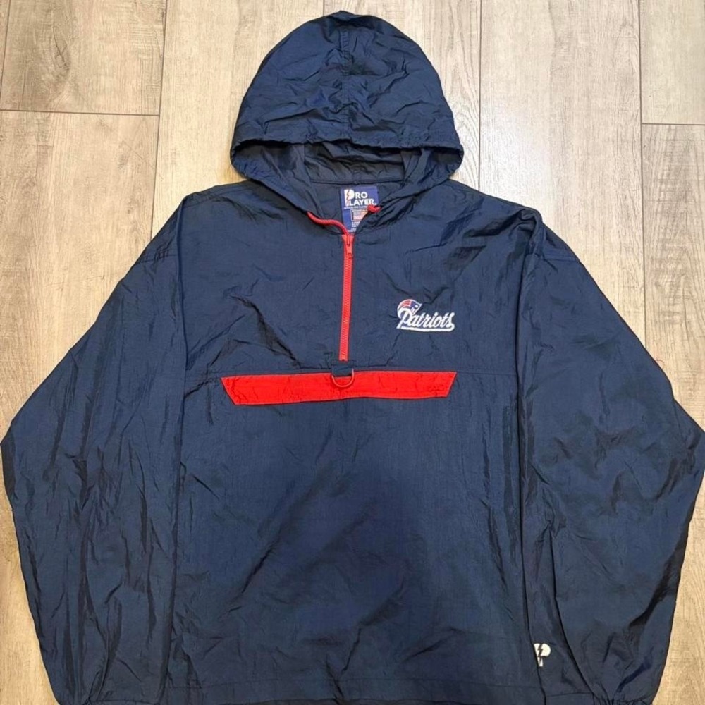a‎ vintage New England Patriots Pro Player anorak windbreaker jacket